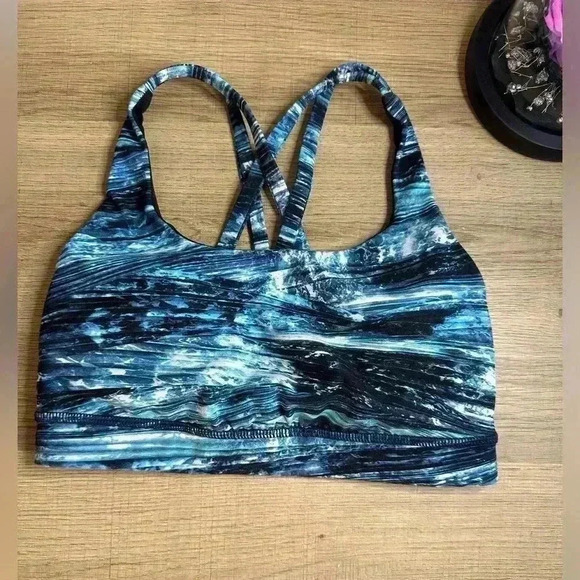 Lululemon Energy Bra Shorelines Multi Blue size 4 - Picture 2 of 4